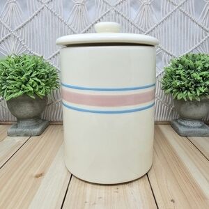 McCoy Pink & Blue Stripes 4009 Canister & Lid